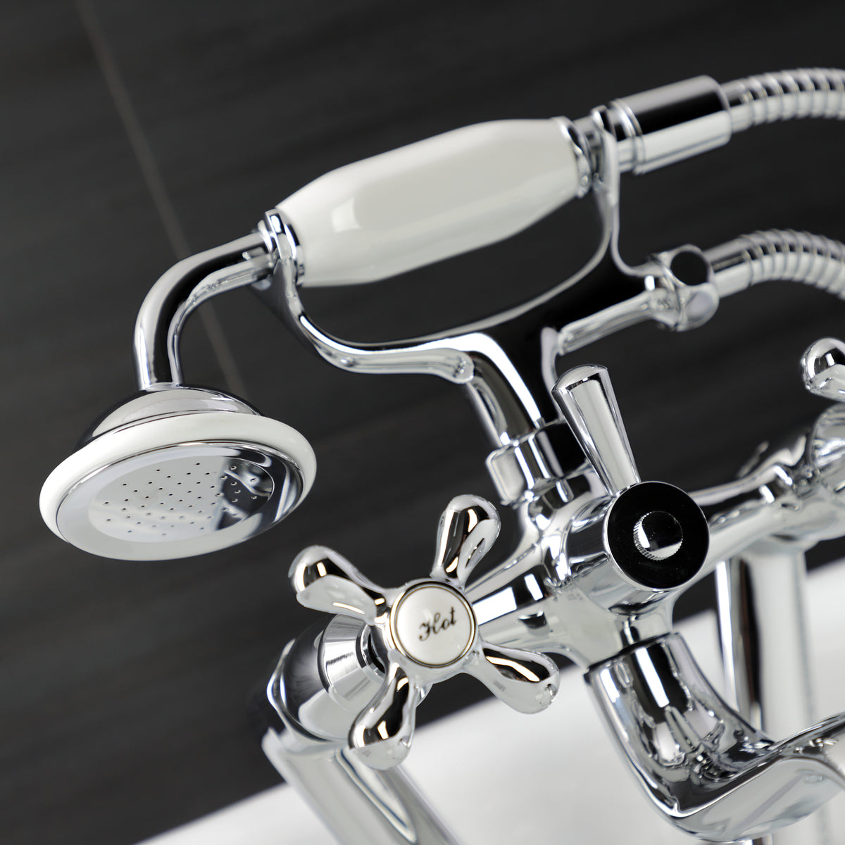 Kingston Wall Mount Clawfoot Tub Faucet with Hand Shower