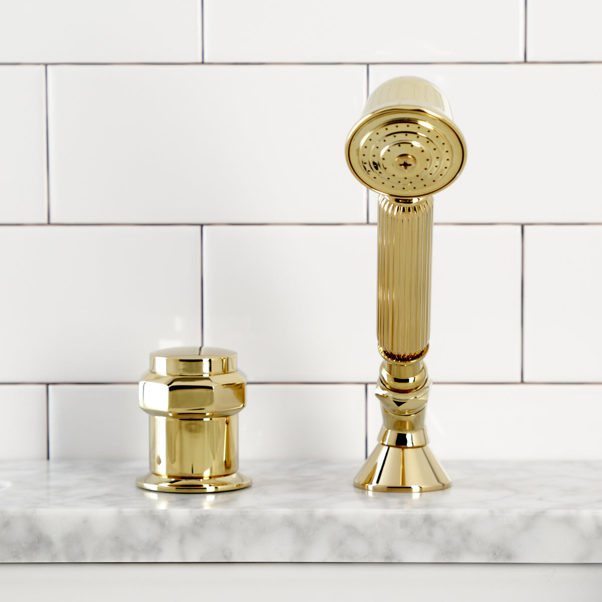 Kingston Brass Deck Mount Hand Shower with Diverter for Roman Tub Faucet