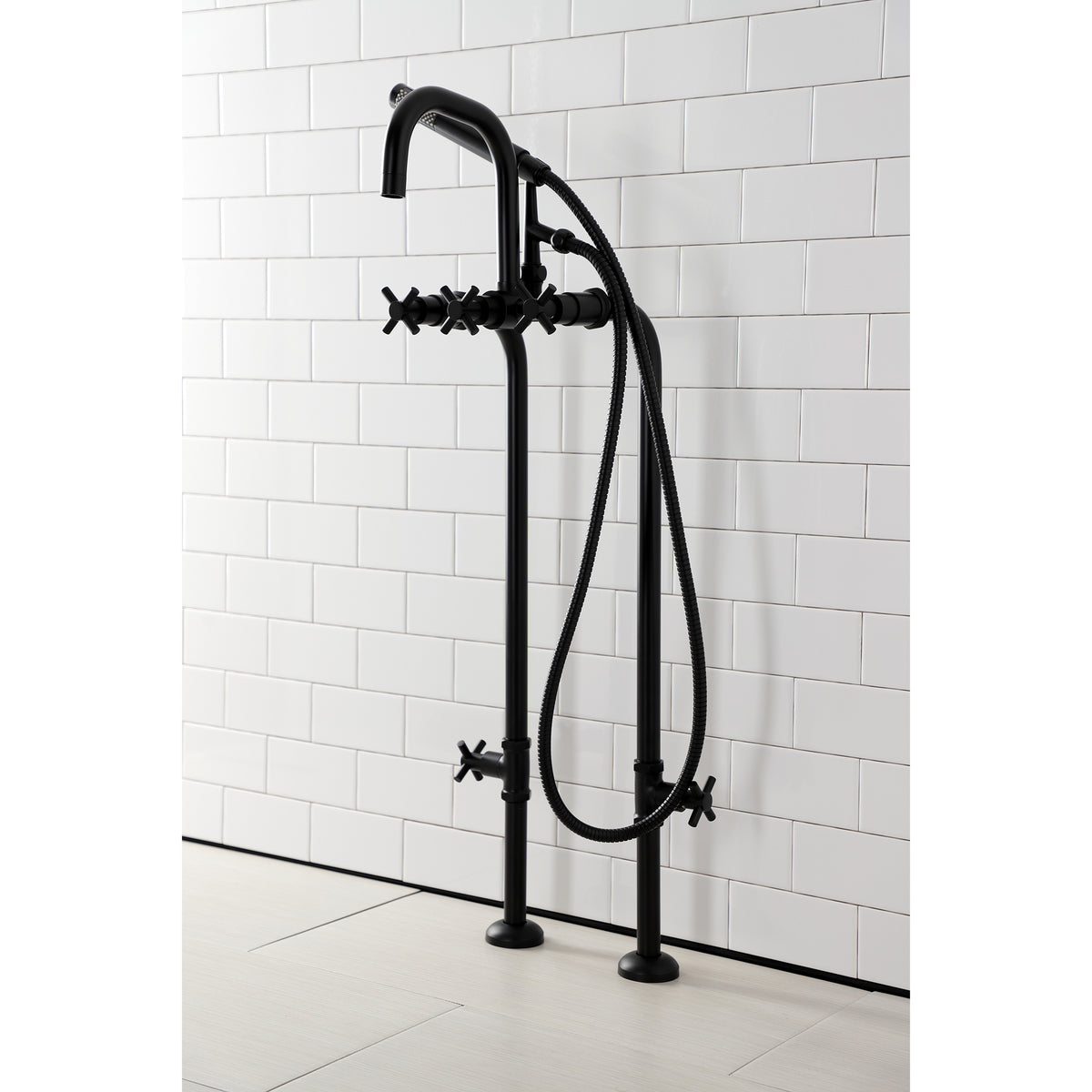 Aqua Vintage Concord Freestanding Tub Faucet with Supply Line, Stop Valve