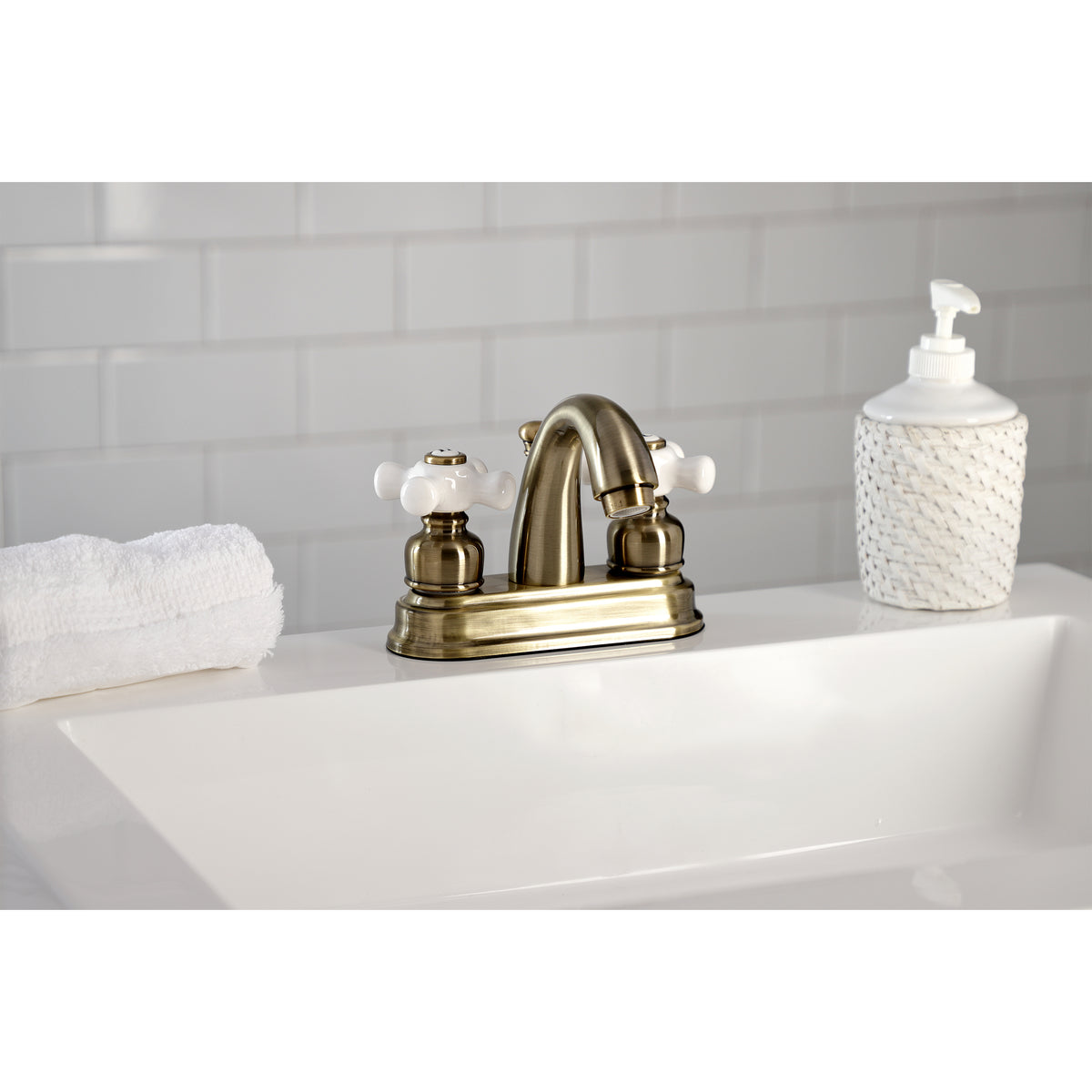 Kingston Brass KB5613PX Restoration 4 in. Centerset Bathroom Faucet