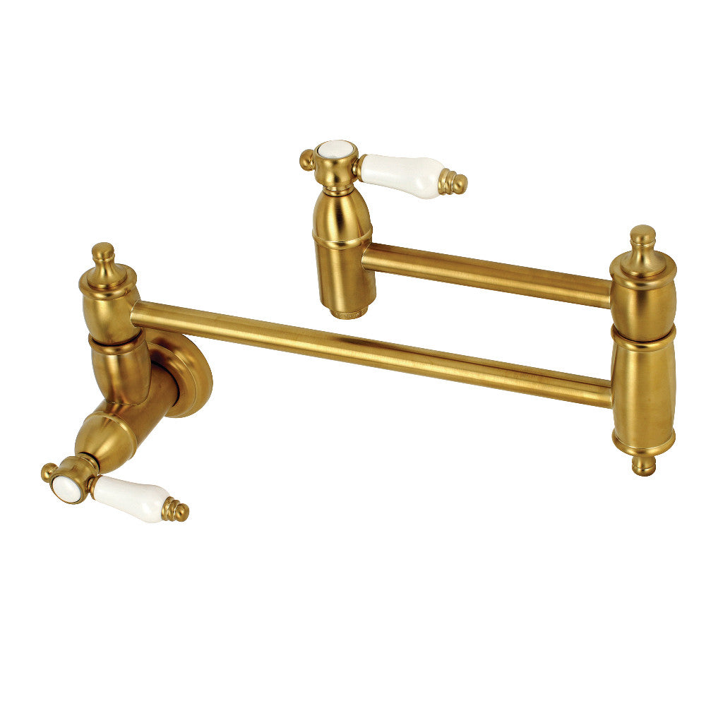 Kingston Brass KS3106BPL Bel-Air Wall Mount Pot Filler Kitchen Faucet