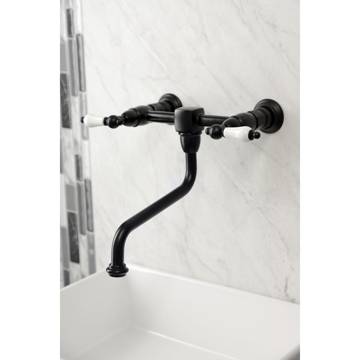 Kingston Brass KS1215PL Heritage Wall Mount Bathroom Faucet