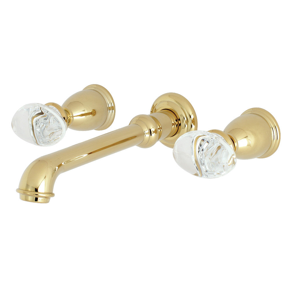Kingston Brass KS7128WVL Krystal Onyx Two-Handle Wall Mount Bathroom Faucet