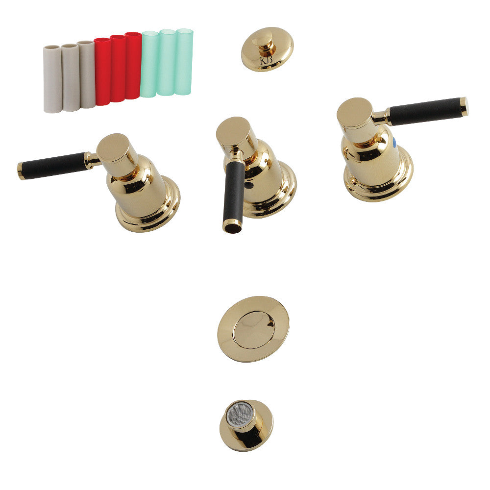 Kingston Brass Kaiser KB6322DKL 3-Handle Bidet Faucet