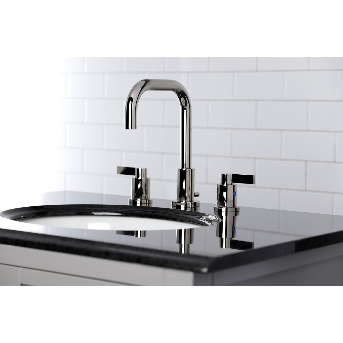 Kingston Brass FSC8938NDL NuvoFusion Widespread Bathroom Faucet with Brass Pop-Up