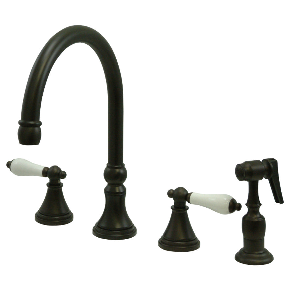 Kingston Brass KS2795PLBS Widespread Kitchen Faucet