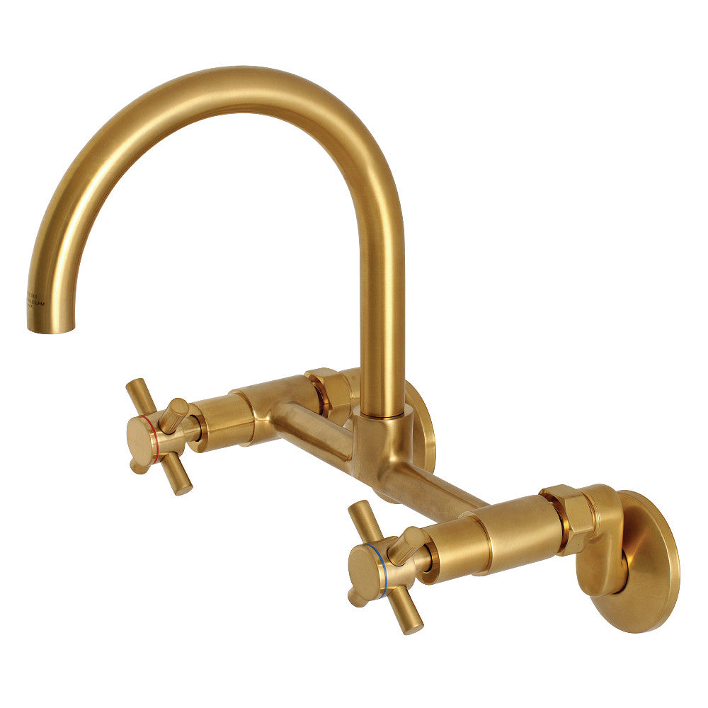 Kingston Brass KS414ORB Concord 8-Inch Adjustable Center Wall Mount Kitchen Faucet