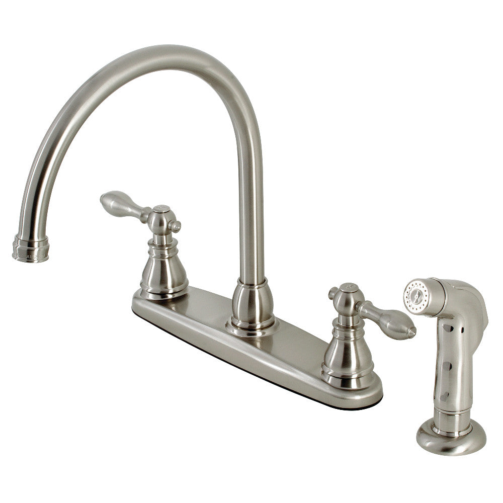 Kingston Brass KB725ACLSP American Classic Centerset Kitchen Faucet with Side Sprayer