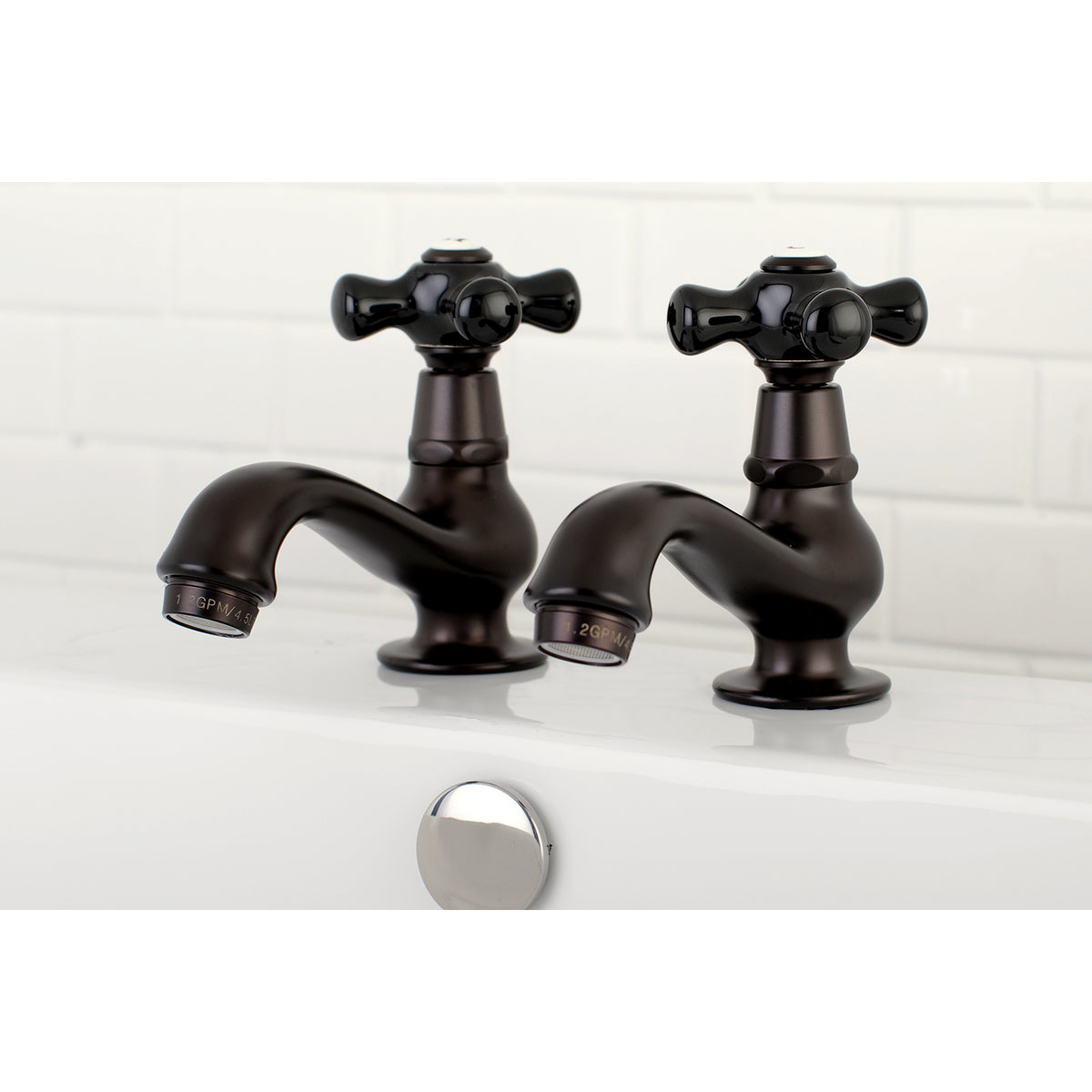 Kingston Brass KS1102PKX Basin Tap Faucet with Cross Handle