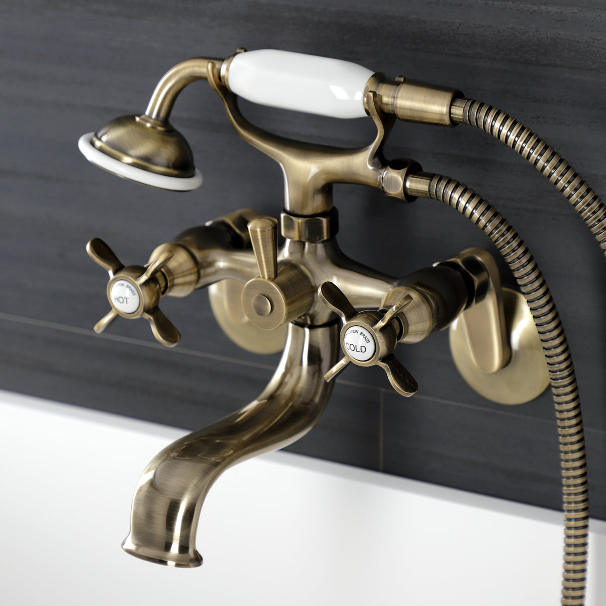 Essex Wall Mount Clawfoot Tub Faucet with Hand Shower
