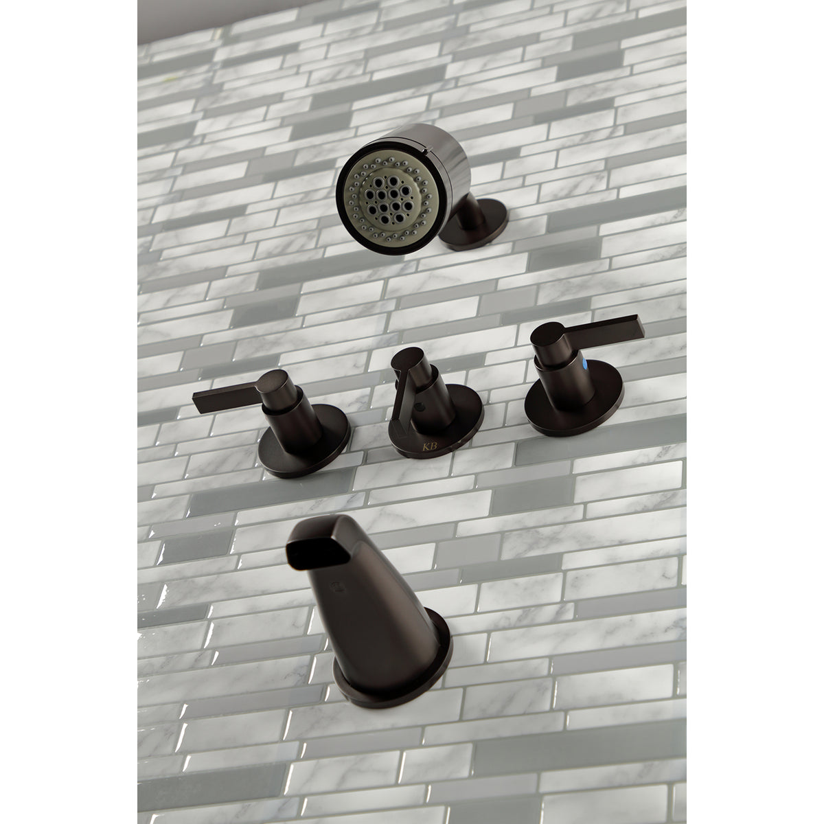 NuvoFusion Three-Handle Tub and Shower Faucet