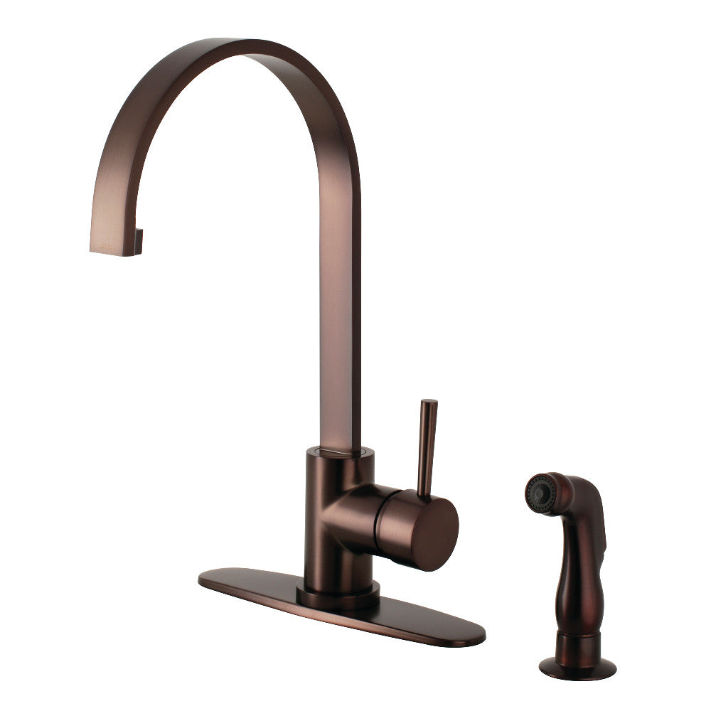 Gourmetier LS8711DLSP Concord Single-Handle Kitchen Faucet with Side Sprayer