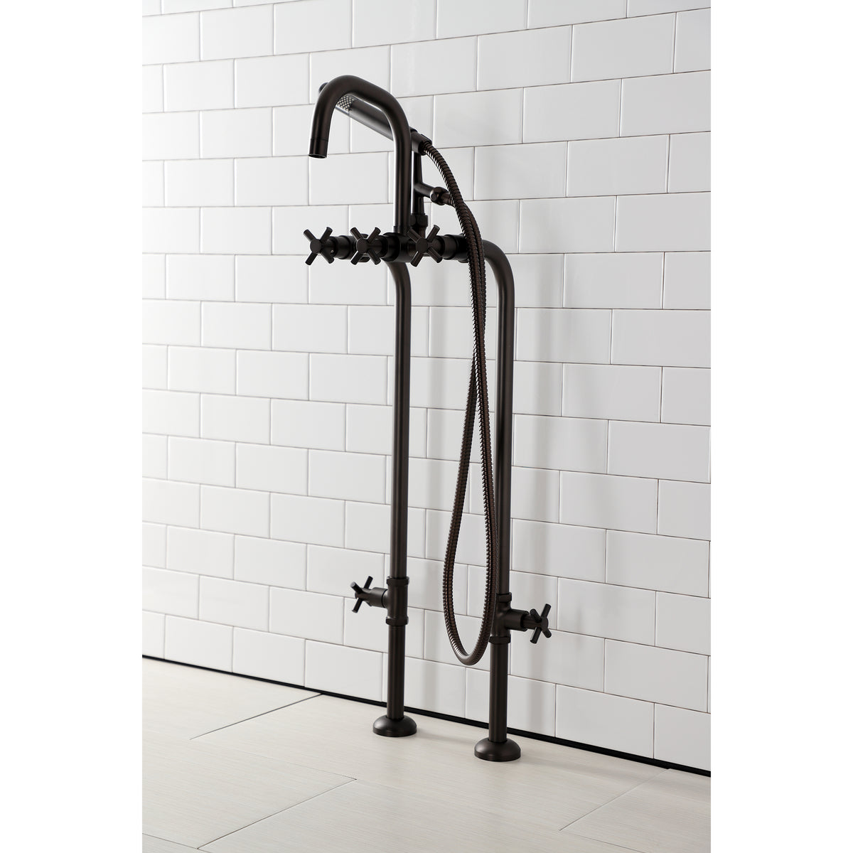 Aqua Vintage Concord Freestanding Tub Faucet with Supply Line, Stop Valve