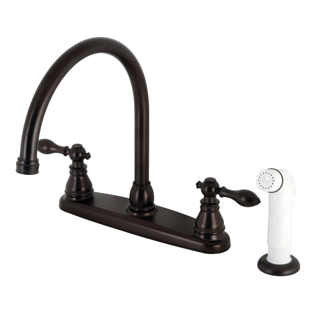 Kingston Brass KB726ACL American Classic Centerset Kitchen Faucet with Side Sprayer