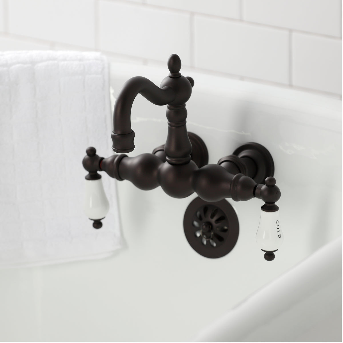Heritage 3-3/8&quot; Tub Wall Mount Clawfoot Tub Faucet