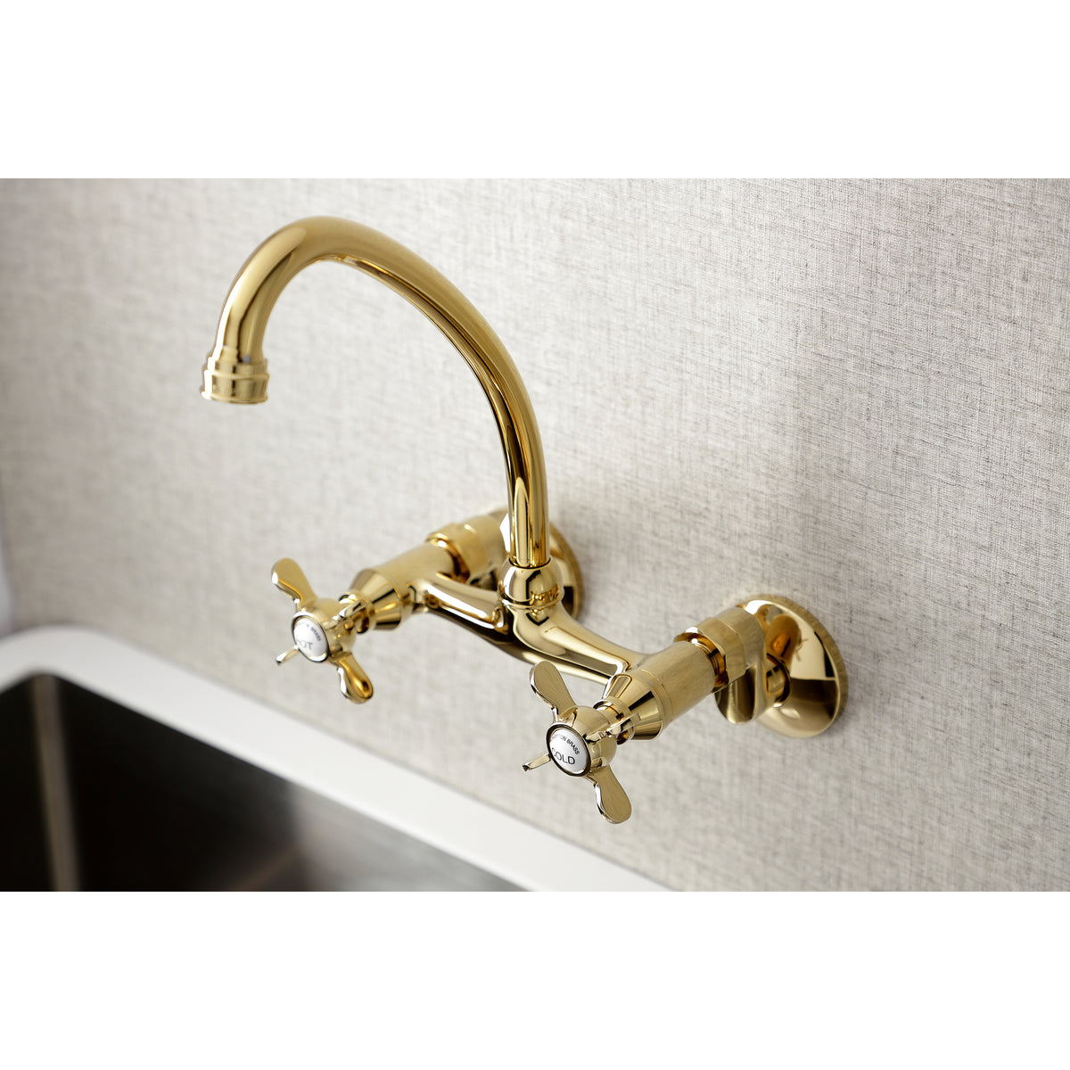 Kingston Brass KS114C Essex Two Handle Wall Mount Kitchen Faucet
