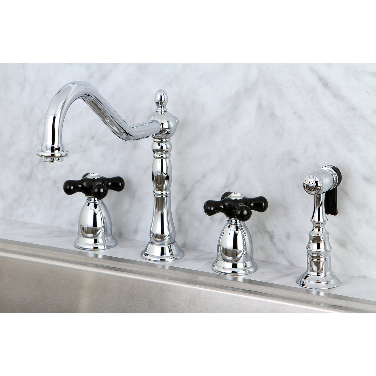 Kingston Brass KS1798PKXBS Widespread Kitchen Faucet