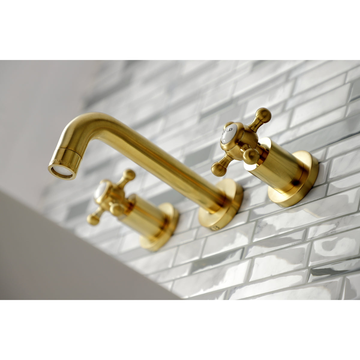 Kingston Brass KS8121BX Metropolitan 2-Handle 8 in. Wall Mount Bathroom Faucet