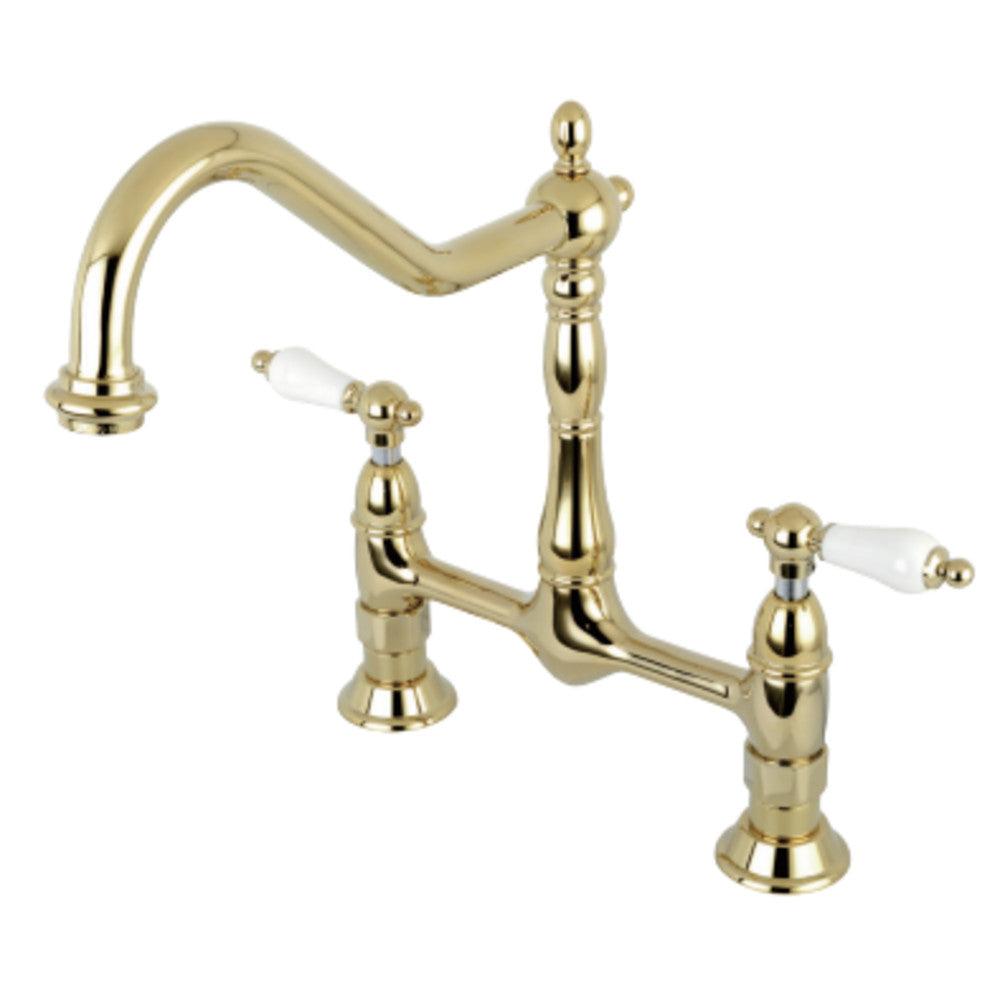 Kingston Brass KS1171PL Heritage Bridge Kitchen Faucet