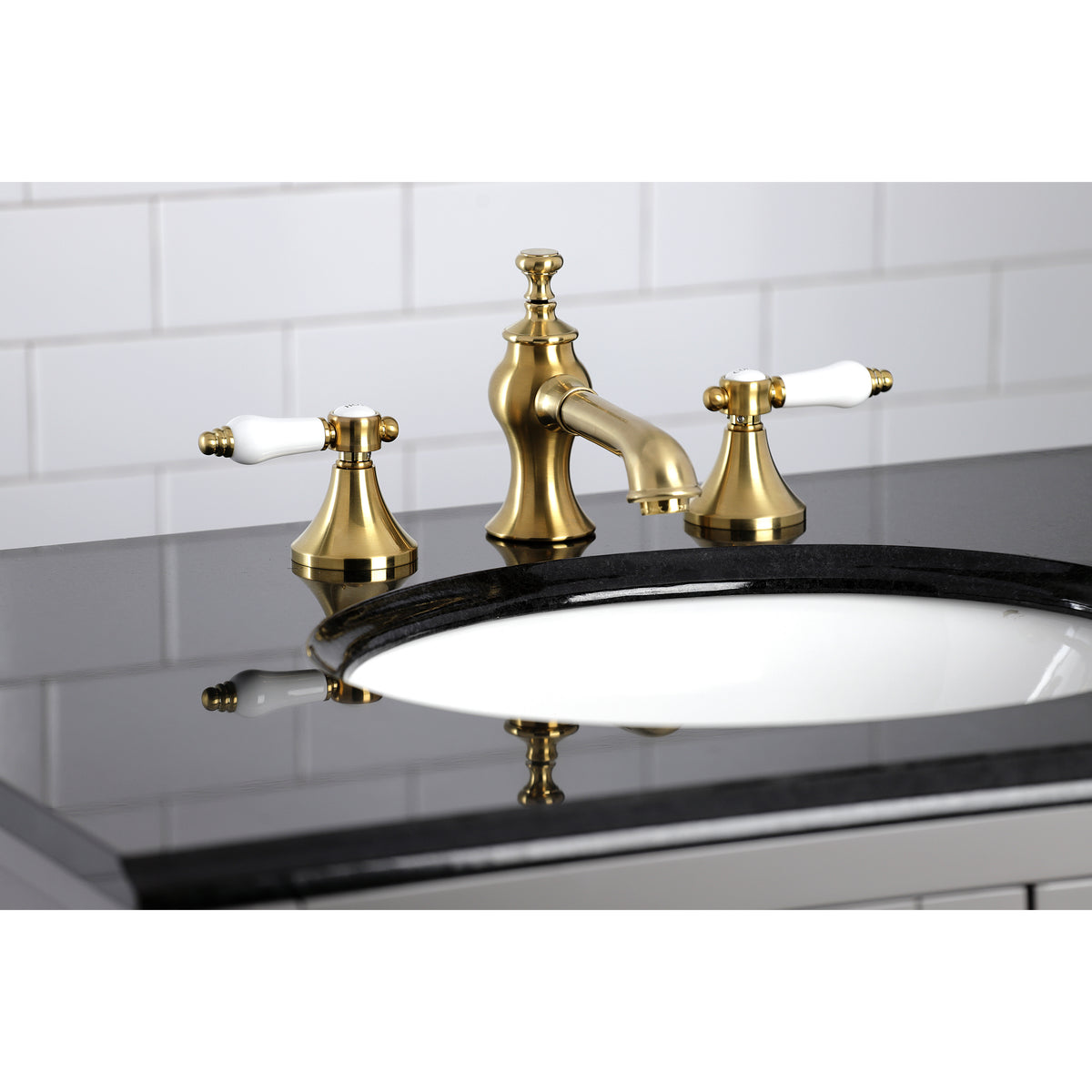 Kingston Brass KC7065BPL 8 in. Widespread Bathroom Faucet