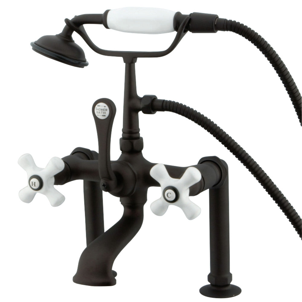 Vintage 7-Inch Deck Mount Clawfoot Tub Faucet with Hand Shower