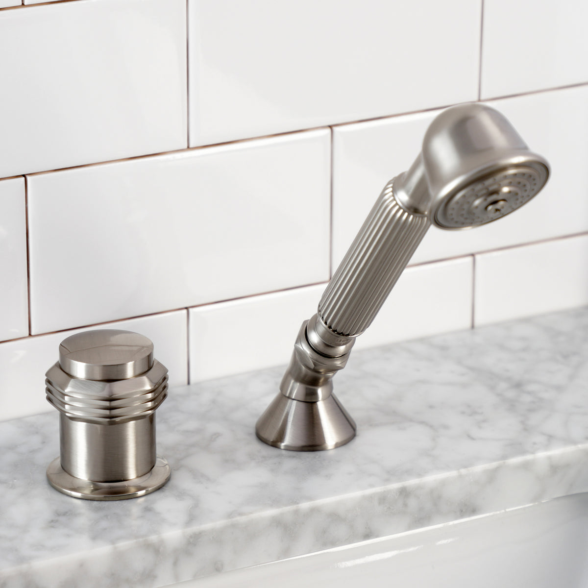 Kingston Brass Deck Mount Hand Shower with Diverter for Roman Tub Faucet