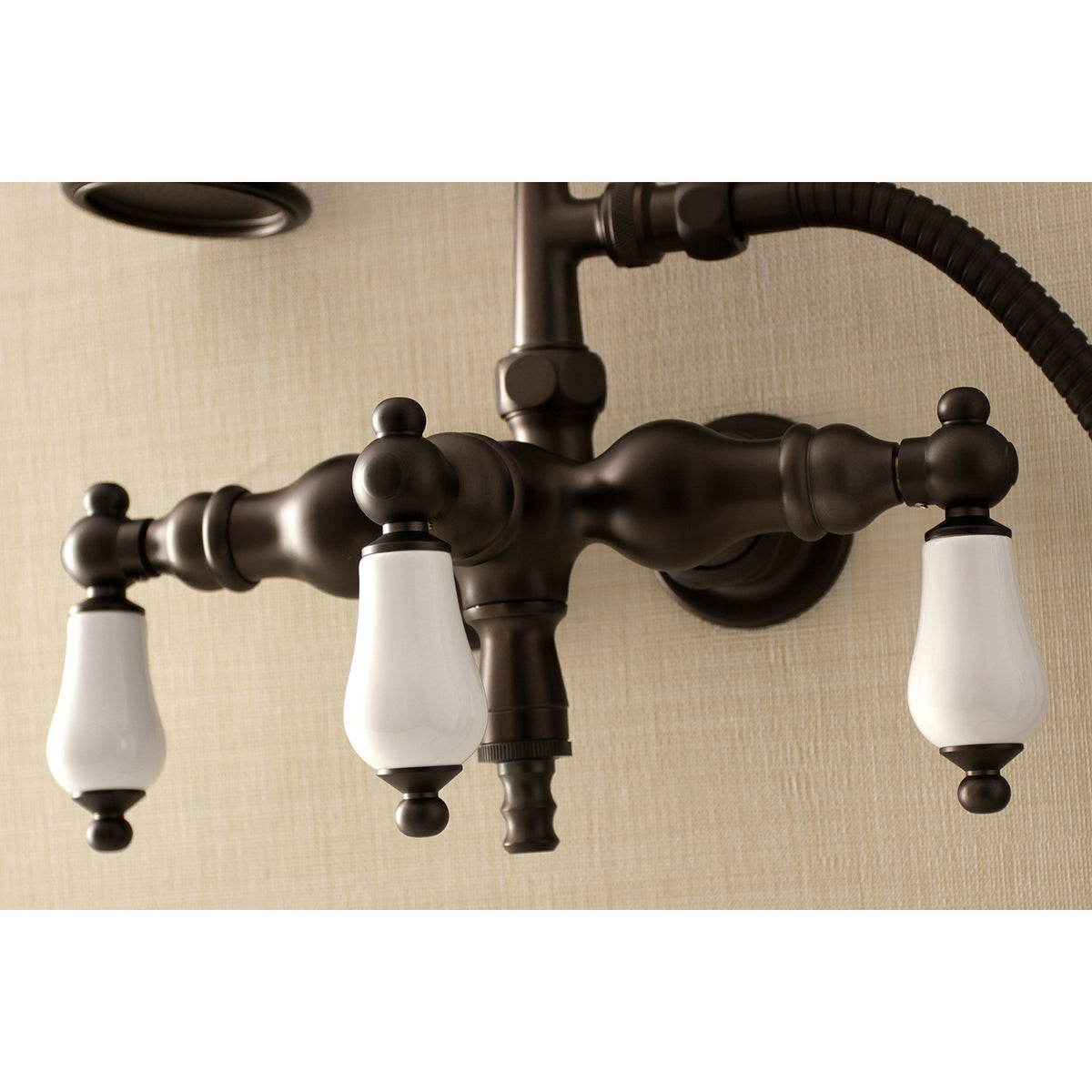 Aqua Vintage 3-3/8 Inch Wall Mount Tub Faucet with Hand Shower