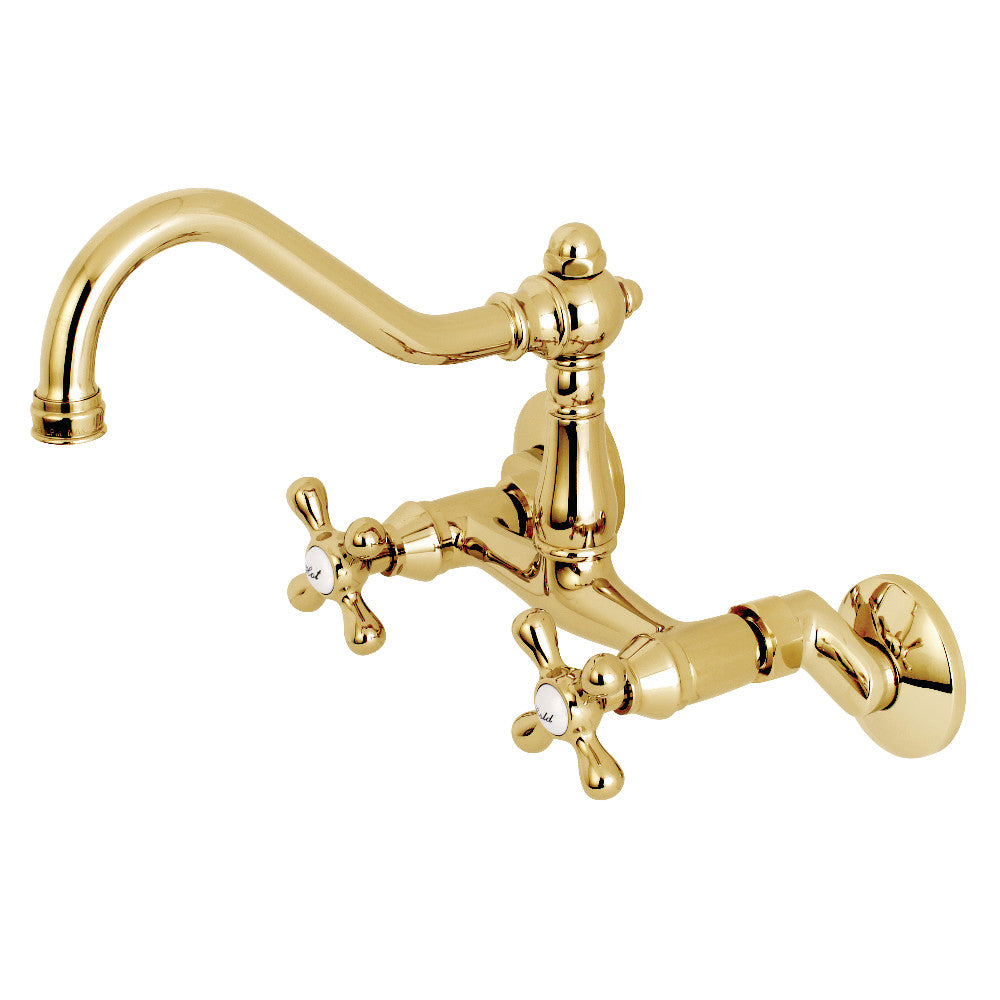 Kingston Brass KS3228AX Vintage 6&quot; Adjustable Center Wall Mount Kitchen Faucet