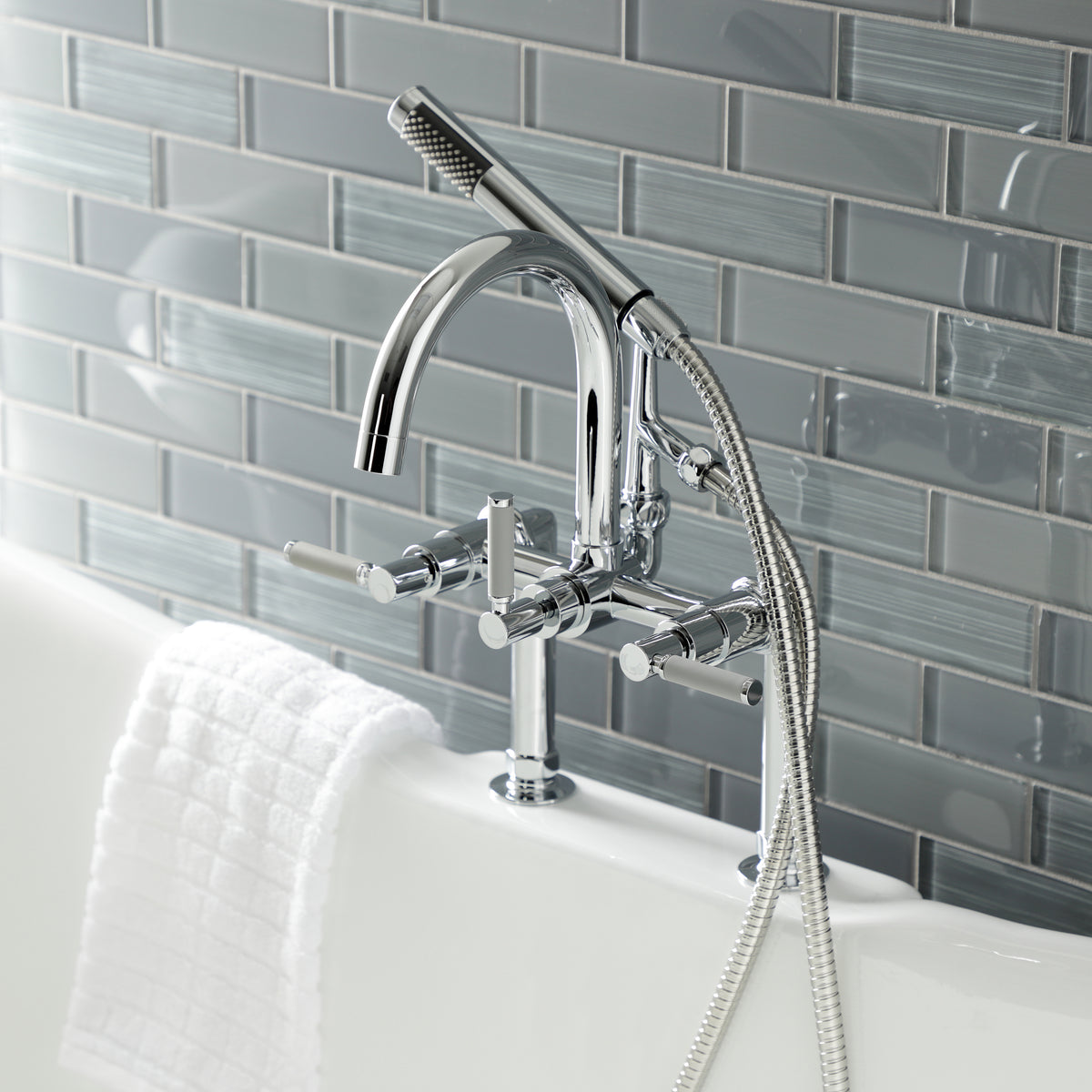 Aqua Vintage Kaiser 7-Inch Deck Mount Clawfoot Tub Faucet