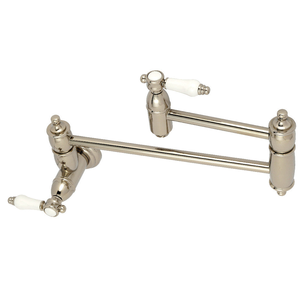 Kingston Brass KS3106BPL Bel-Air Wall Mount Pot Filler Kitchen Faucet