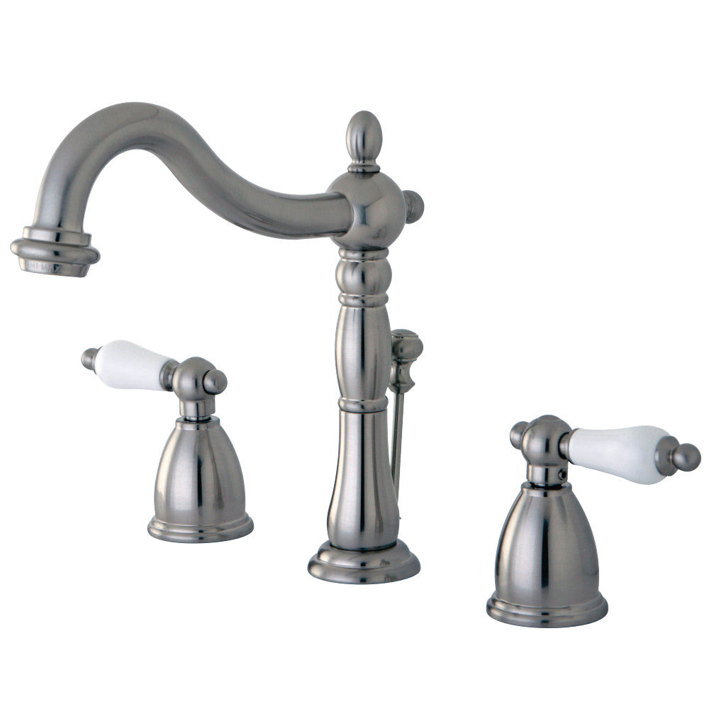 Kingston Brass KB1973PL Heritage Widespread Bathroom Faucet with Brass Pop-Up