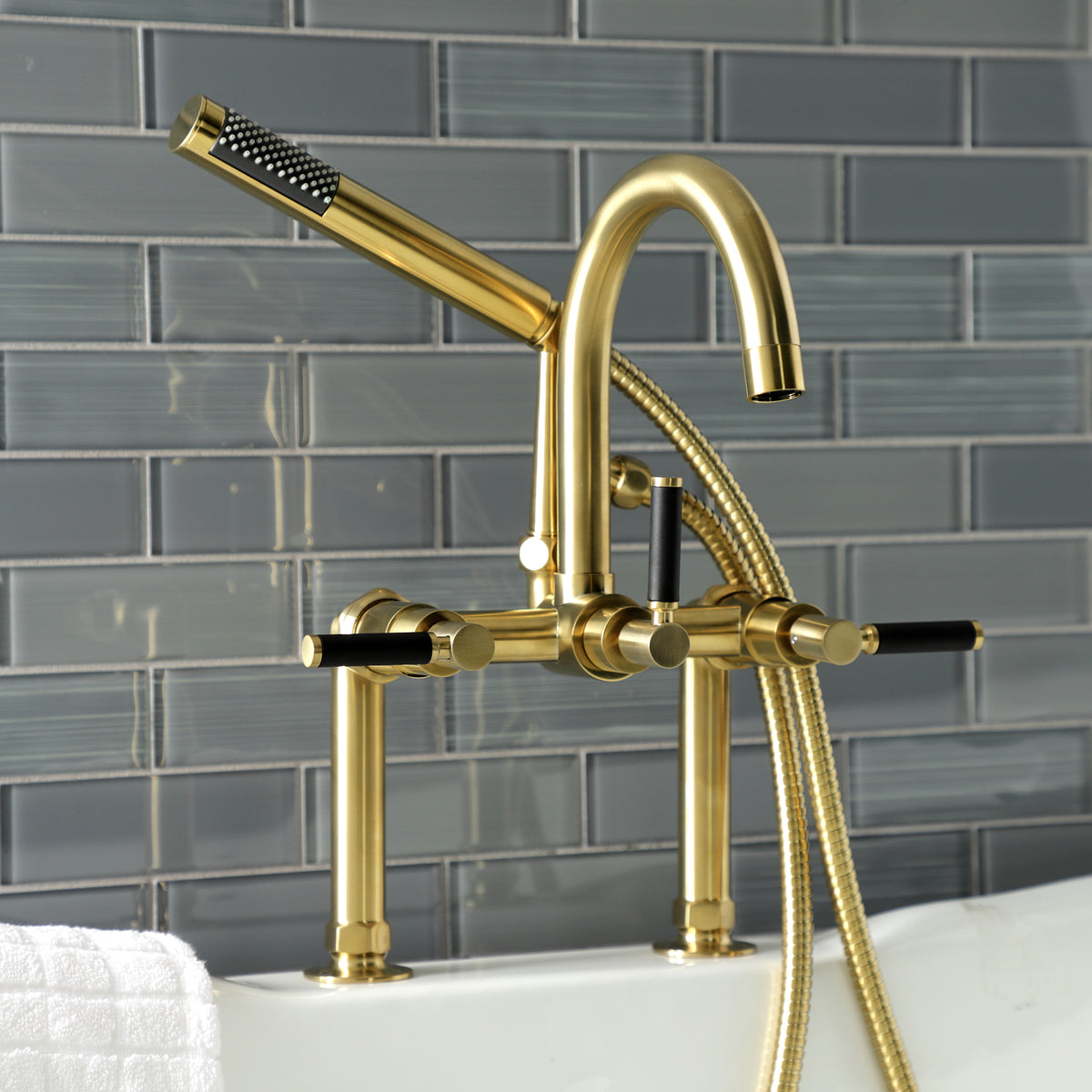 Aqua Vintage Kaiser 7-Inch Deck Mount Clawfoot Tub Faucet