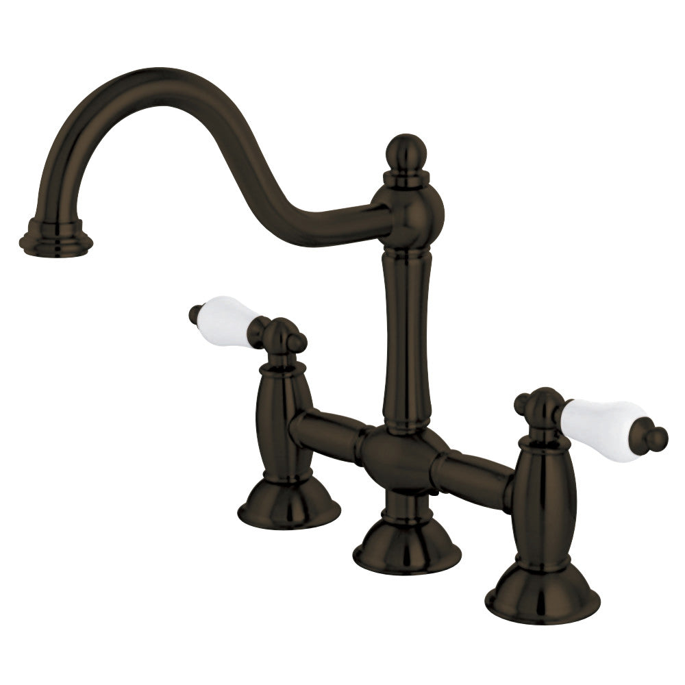 Kingston Brass KS3788PL Restoration Bridge Kitchen Faucet