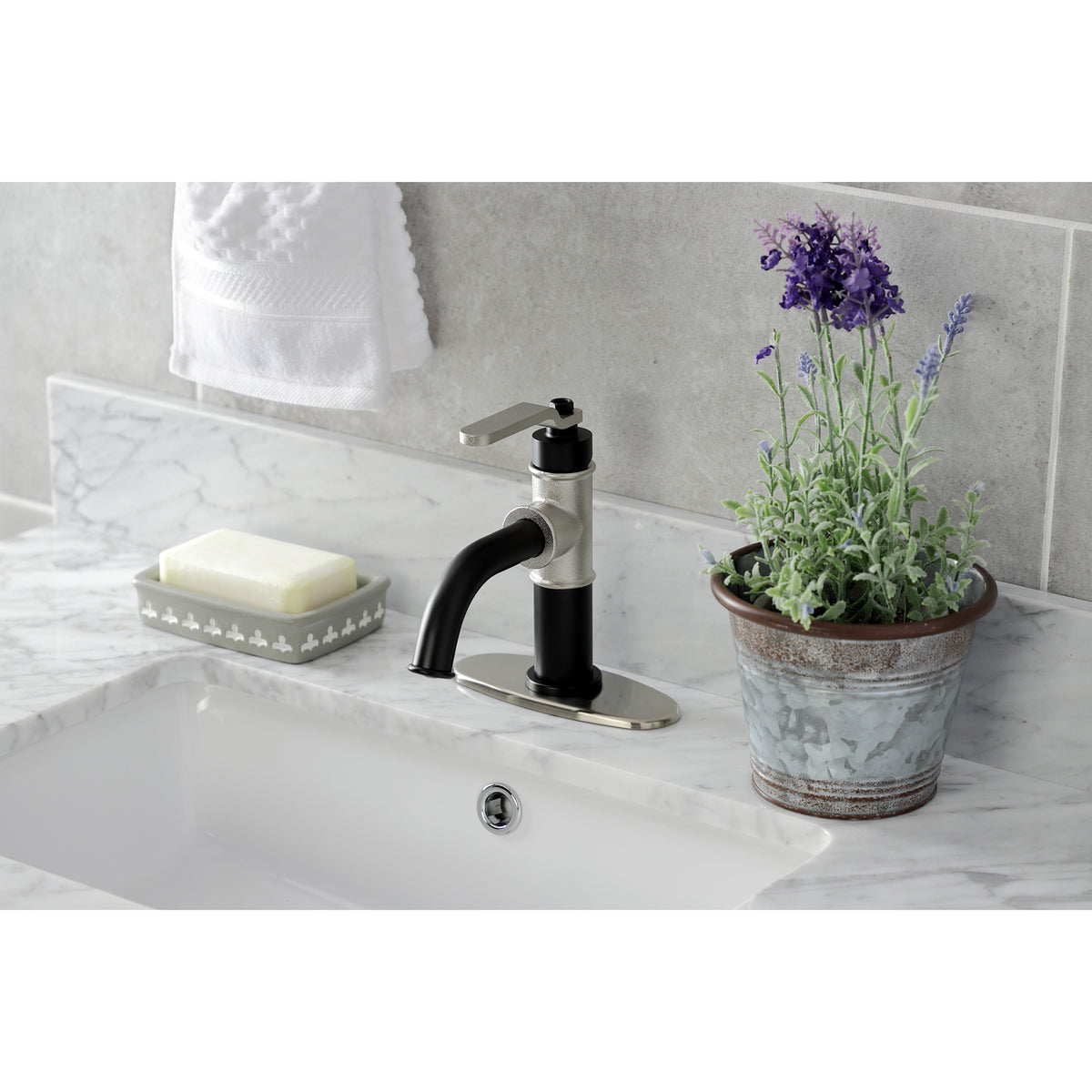 Kingston Brass KSD2828KL Whitaker Single-Handle Bathroom Faucet with Push Pop-Up