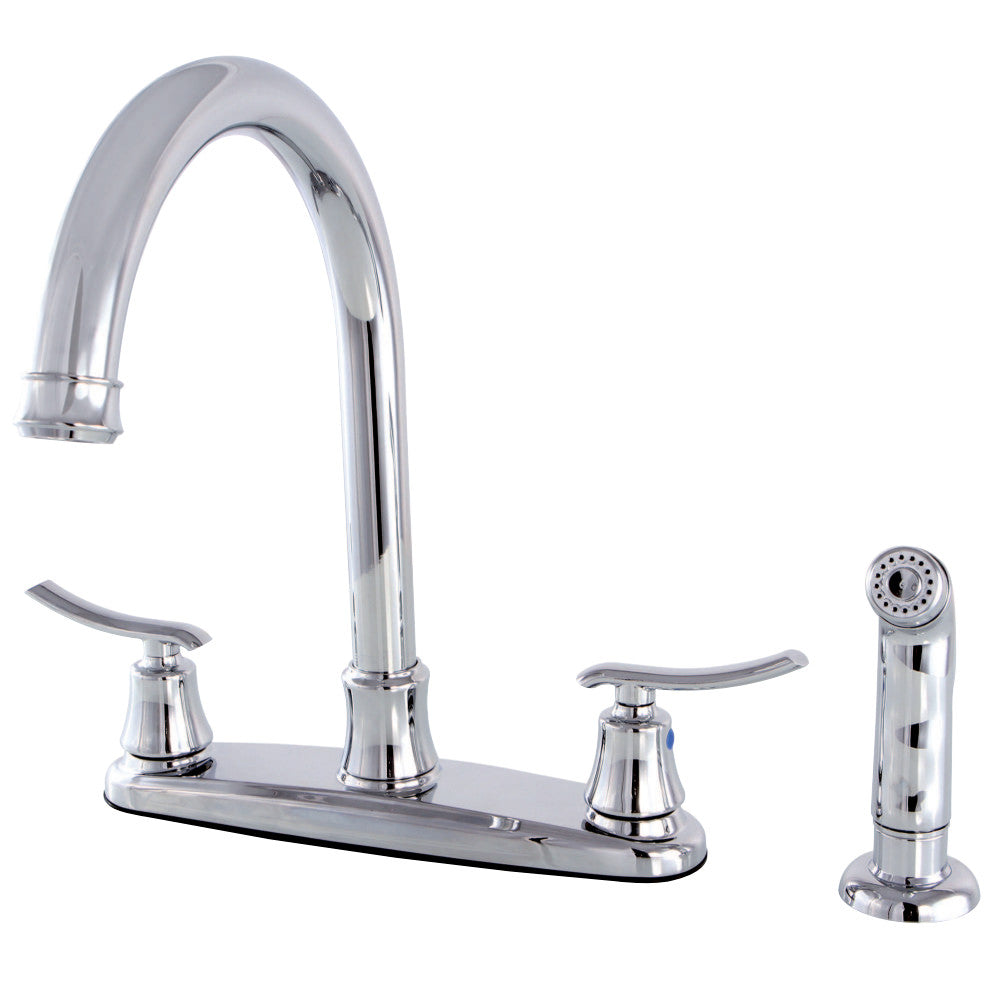 Kingston Brass FB7791JLSP 8-Inch Centerset Kitchen Faucet with Sprayer