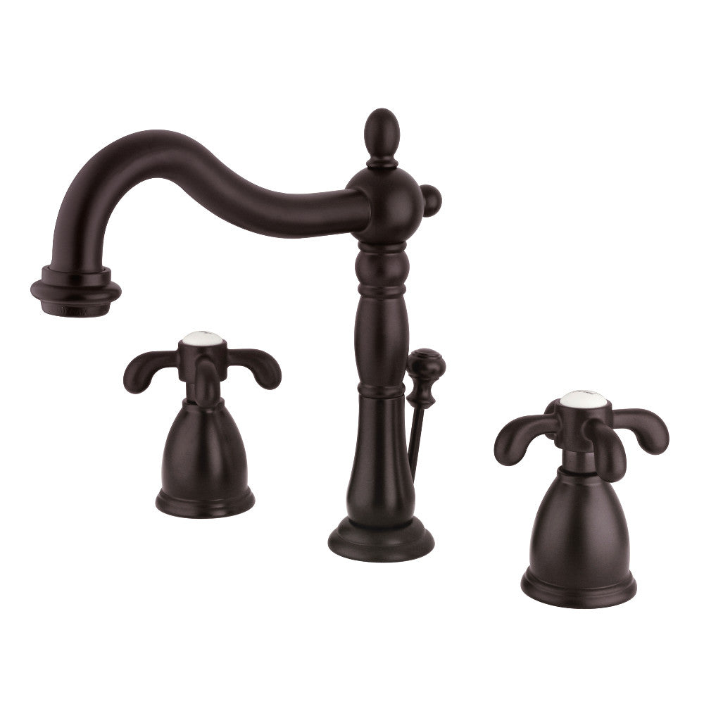 Kingston Brass KB1971TX French Country Widespread Bathroom Faucet with Plastic Pop-Up