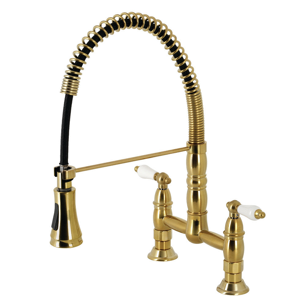 Gourmetier GS1273PL Heritage Two-Handle Deck-Mount Pull-Down Sprayer Kitchen Faucet