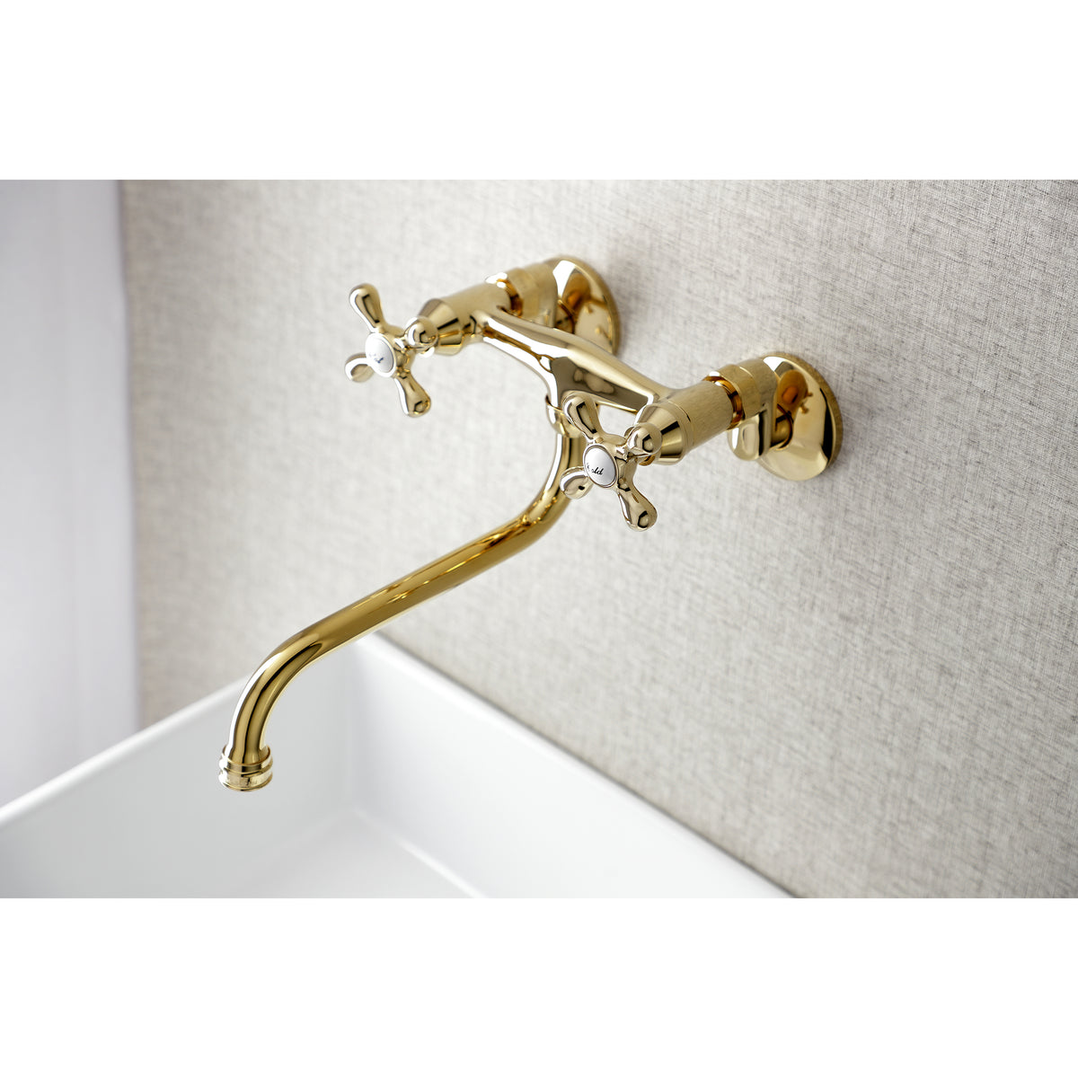 Kingston Brass KS215SN Kingston Two Handle Wall Mount Bathroom Faucet