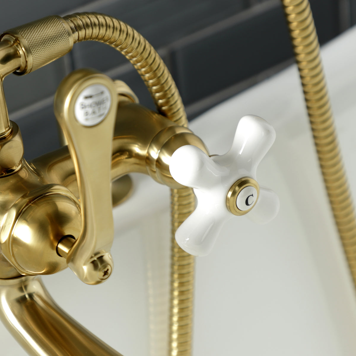 Aqua Vintage 7-Inch Tub Faucet with Hand Shower