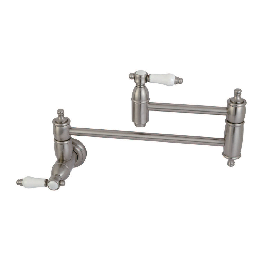 Kingston Brass KS3106BPL Bel-Air Wall Mount Pot Filler Kitchen Faucet
