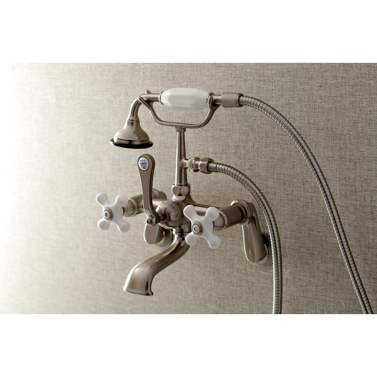 Aqua Vintage Wall Mount Tub Faucet with Hand Shower