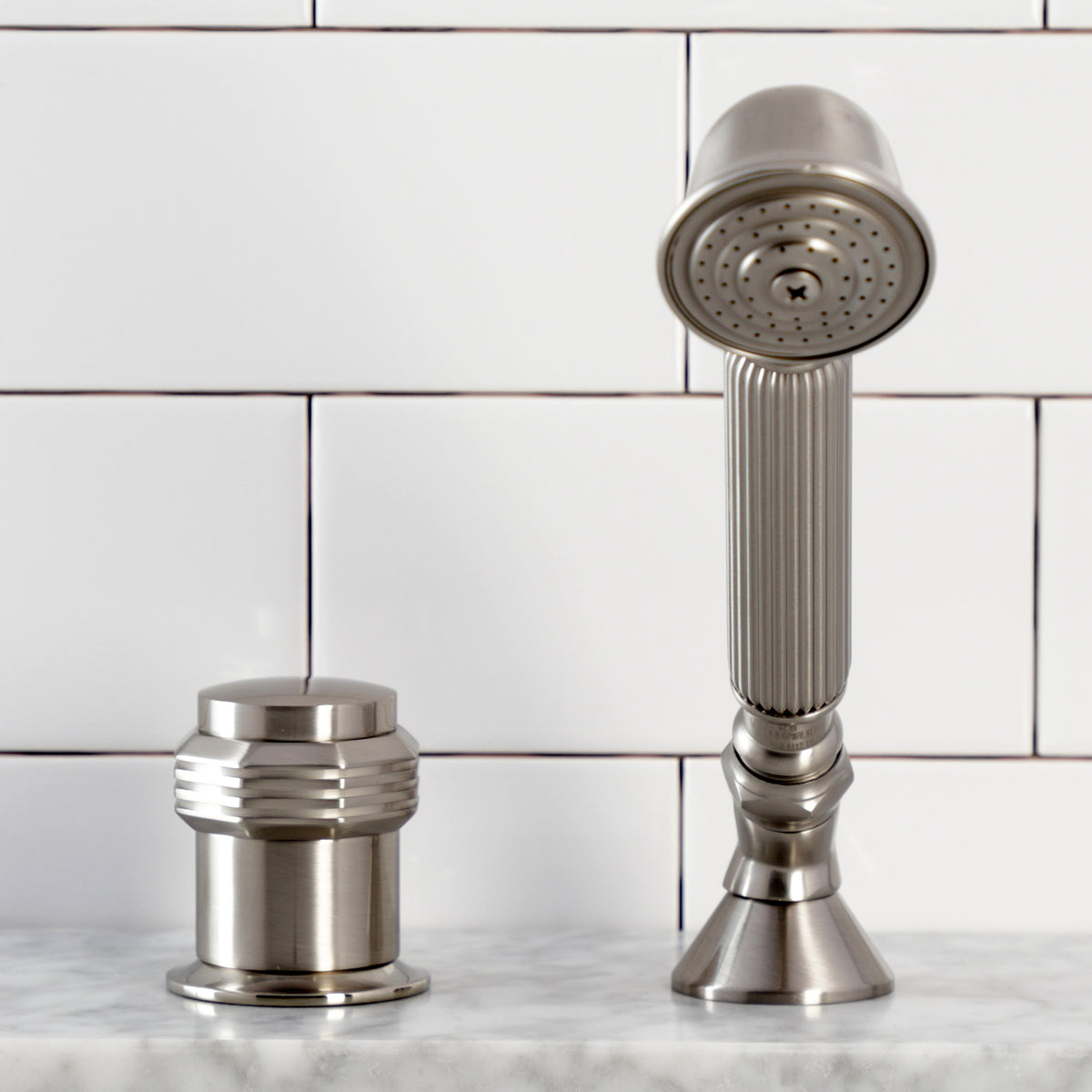 Kingston Brass Deck Mount Hand Shower with Diverter for Roman Tub Faucet