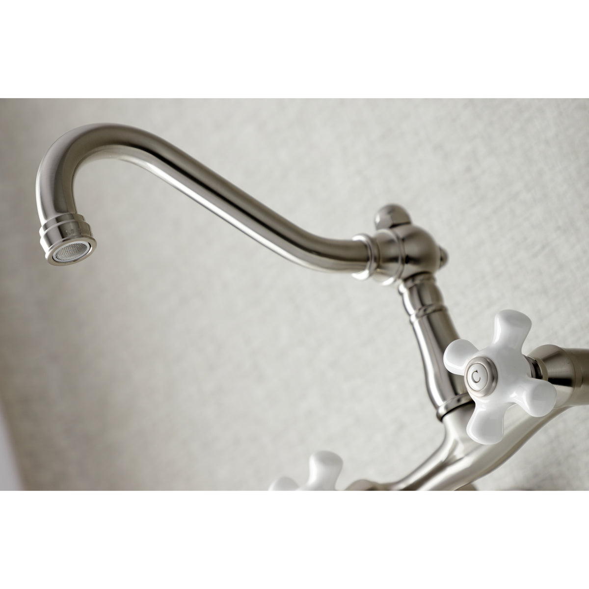 Kingston Brass KS3222PX Vintage 6&quot; Adjustable Center Wall Mount Kitchen Faucet