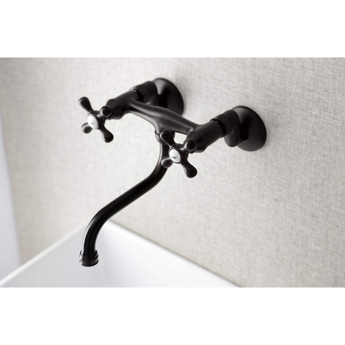 Kingston Brass KS216PN Kingston Two Handle Wall Mount Bathroom Faucet
