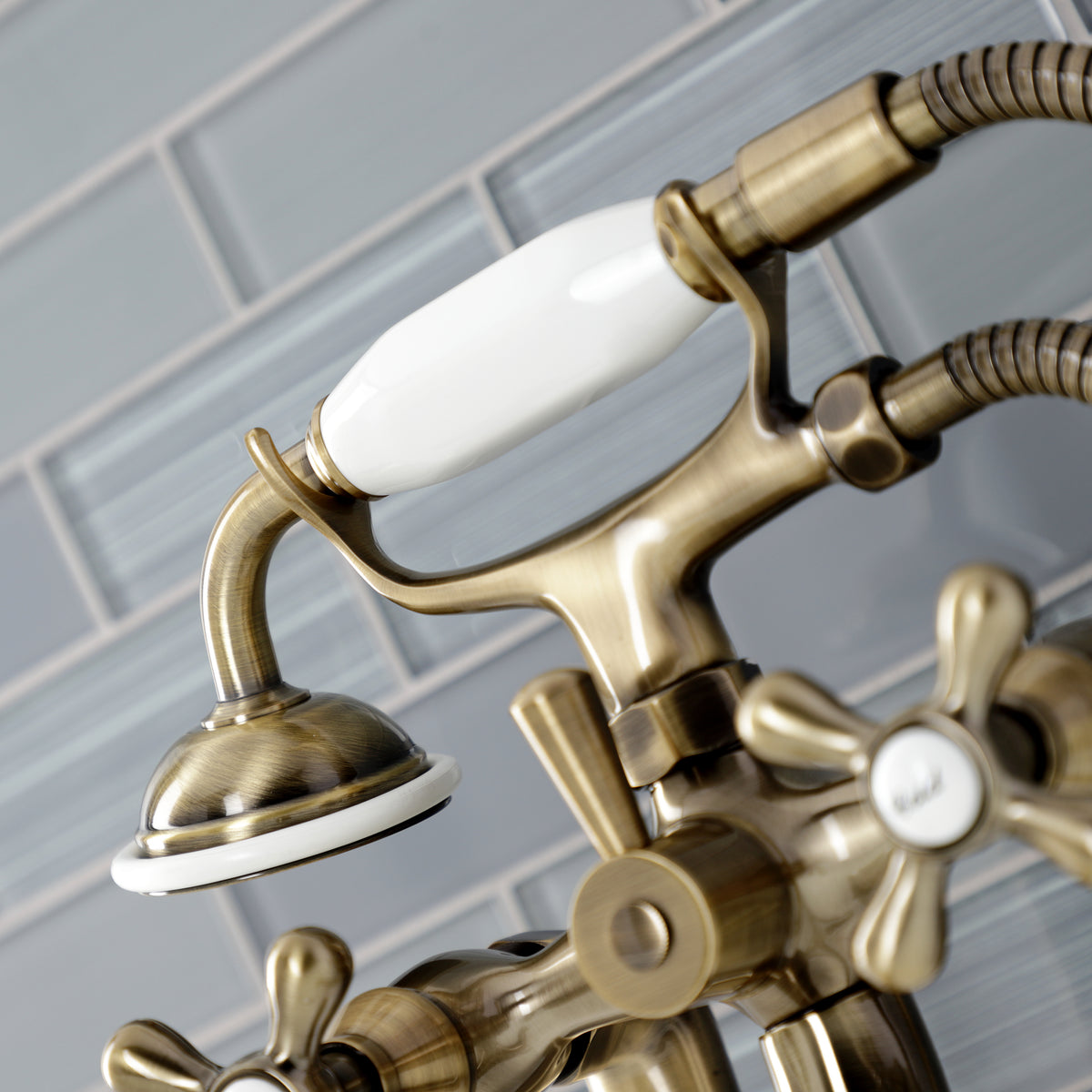 Kingston Deck Mount Clawfoot Tub Faucet with Hand Shower