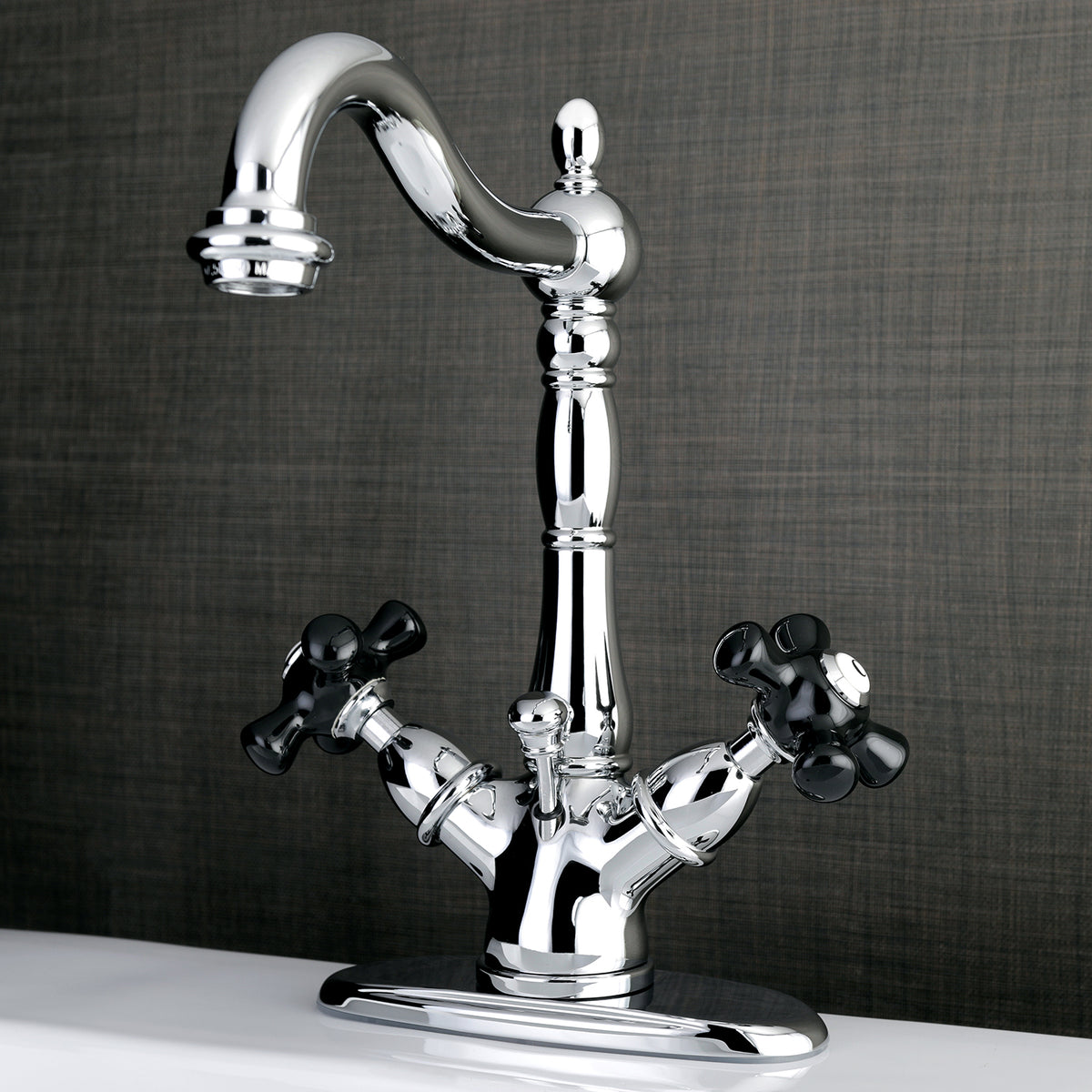 Kingston Brass KS1431PKX Duchess Two-Handle Bathroom Faucet with Brass Pop-Up and Cover Plate