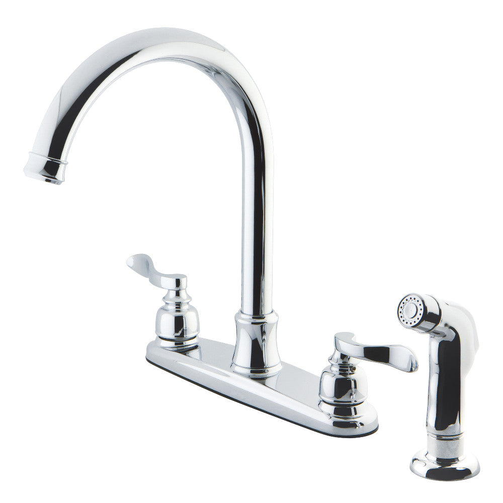 Kingston Brass FB7791NFLSP NuWave French 8-Inch Centerset Kitchen Faucet with Sprayer