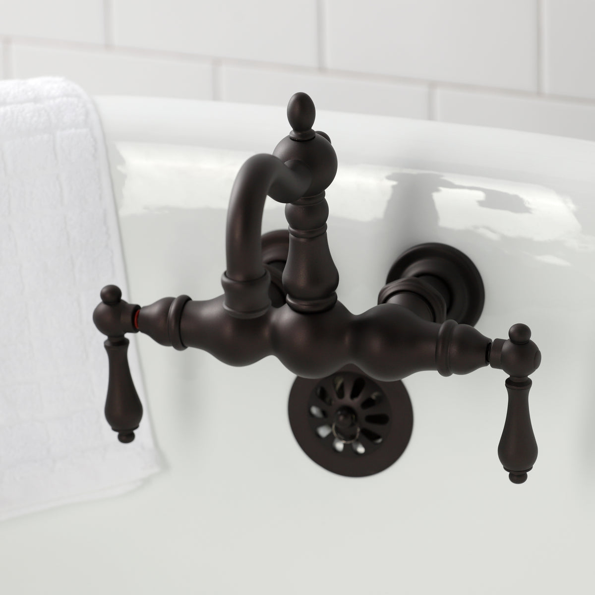 Heritage 3-3/8&quot; Tub Wall Mount Clawfoot Tub Faucet