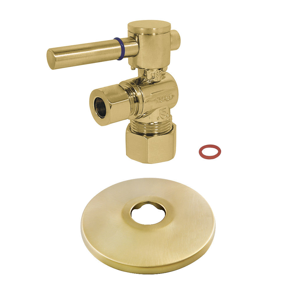 Kingston Brass 5/8-Inch X 3/8-Inch OD Comp Quarter-Turn Angle Stop Valve with Flange