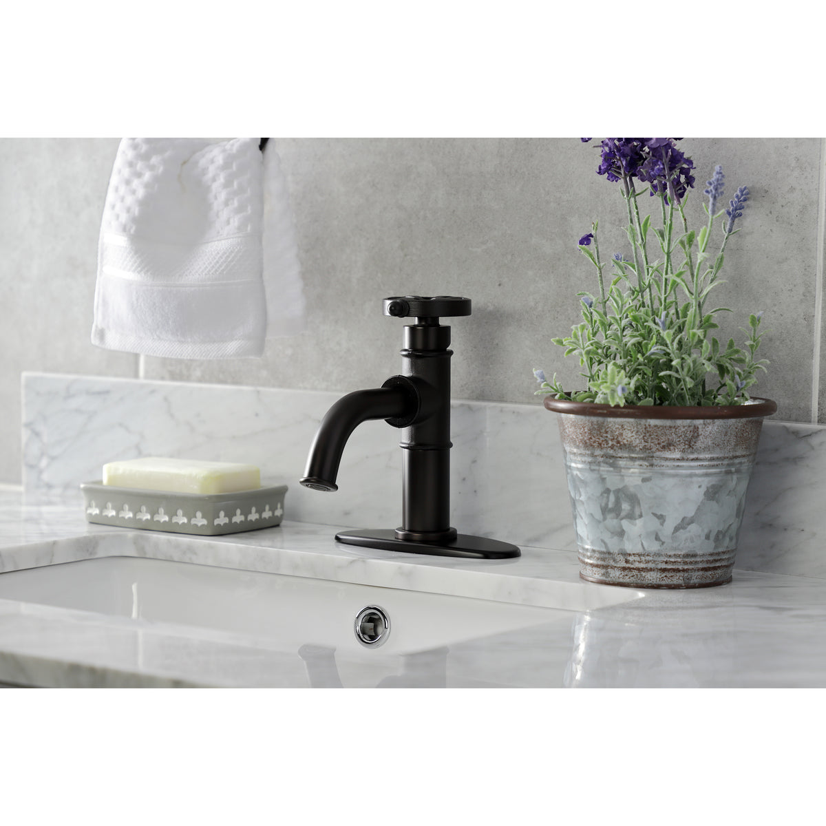 Kingston Brass KSD2824RX Belknap Single-Handle Bathroom Faucet with Push Pop-Up